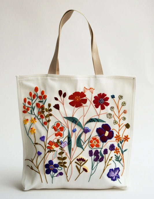 Wildflower Meadow Tote Bag Design